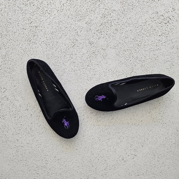 Ralph Lauren Jayde Black Corduroy Ballet Flats Size 5.5 - Picture 5 of 13